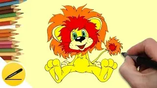 How to Draw a lion cub from the Cartoon 