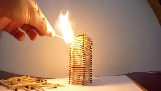 Amazing Fire Domino [Artistic chain reaction with matches]
