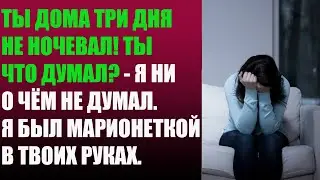 Ты дома три дня не ночевал! Ты что думал? - Я ни о чем не думал. Я был марионеткой в твоих руках.