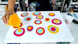 Super Bright & Colorful!! Experimenting with Puddles -  Acrylic Pouring