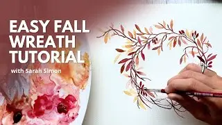 How to Paint an Autumn Wreath with Watercolors