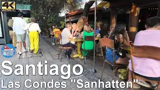 🇨🇱 SANTIAGO 4k Walking Tour | Las Condes evening walk from Isidora Goyenechea to Parque Araucano