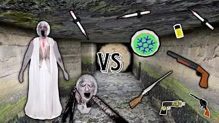 DVloper Games Slendrina's Mom Vs Unlimited Weapons | New Granny Game