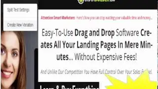 Easy-To-Use Drag and Drop Software Creates All Your Landing Pages In Mere Minutes Without Fees!