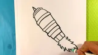How to Draw a Rocket - Step by Step