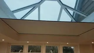 SHY Horizontal Blind in a Pearl Grey Screen Fabric Opening