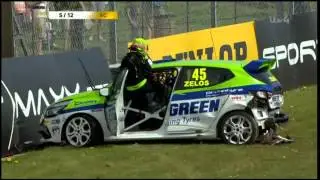 Dan Zelos' big crash, Clio Cup UK 2016 at Thruxton