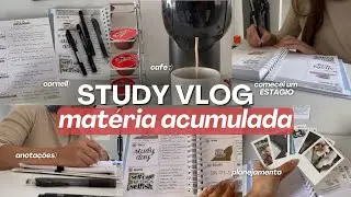 STUDY VLOG | DESACUMULANDO MATÉRIA da faculdade + comecei um estágio, método cornell, provas e +