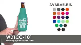 Custom Wedding Bottle Cooler - Wedding Zipper Bottle Cooler WDTCC-101
