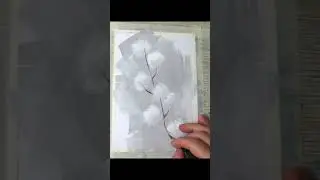 Этюд хлопка гуашью на бумаге