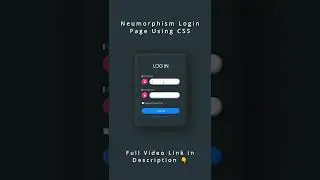 Neumorphism Login Page Using CSS | UI Design | CodeWithNizami | 