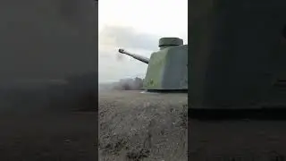 Firing a Finnish Coastal Artillery 130mm 53 TK Cannon in Upinniemi, Finland,  Nov  24, 2023