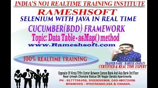 RAMESHSOFT: Cucumber Data table asMap() method By Ramesh Anupati