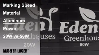 What is the marking speed difference between 50W and 20W fiber laser MASTER LASER 50W vs 20W