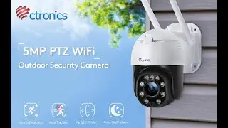 Ctronics 5MP PTZ Security Camera with Auto Tracking and Color Night Vision