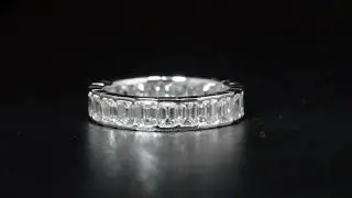3 Carat Natural Emerald Cut Bezel Diamond Eternity Band