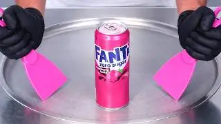 Fanta Raspberry - Ice Cream Rolls | ASMR