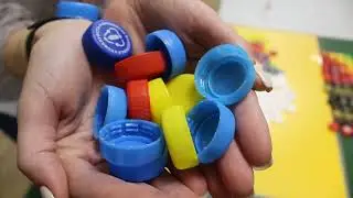 Мастер-класс: кашпо из пластиковых крышечек