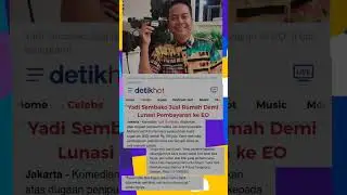 Yadi sembako jual rumah demi lunasi pembayaran