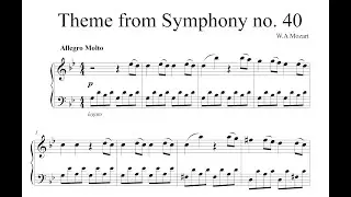Symphony 40 in G Minor Mozart for Piano (Exposition)