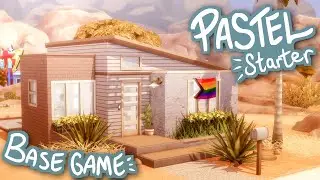 Modern Pastel Starter House - Base Game Only / The Sims 4 Speed Build [NO CC]