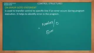 ON ERROR GOTO Statement