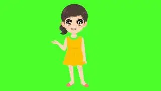 Girl cartoon character weeping animation green screen @editorg8101