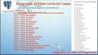 PostgreSQL DBA Day10 - PostgreSQL useful PG_CATALOG Tables and PSQL commands in PostgreSQL