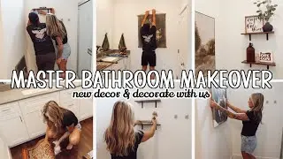 MASTER BATHROOM CLEAN & DECORATE // new decor & decorate with us!