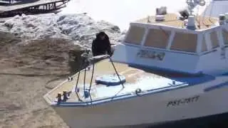 Пескоструйная очистка катера