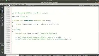 22  Swapping Nibbles in a Byte: using c