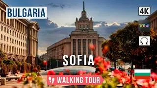 Sofia Walking Tour of Vitosha Boulevard 2024 🇧🇬 | City Sounds & Street Life in Bulgaria 4К 🎧 2024
