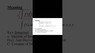 Meaning of Symbols/Terms/phrases used in Integration || Class 12 Concept #shorts