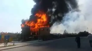 Gorlovka. Church Burns After Ukraine Shelling. 07 Aug 2014 (DPR)