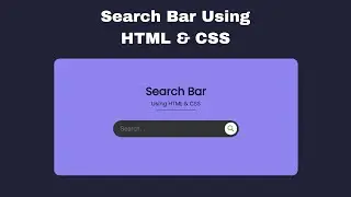 Make Animated Search Bar Using HTML & CSS | 