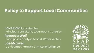 SRAP Live 2021: Policy to Support Local Communities