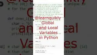 What Are Global and Local Variables in Python? #python #education #programming #pythons #shorts