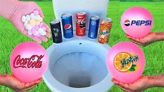 Experiment BALLOON Toilet Coca Cola Pepsi Black Burn Yedigün SKY Fall Pasta Bonibon VS Mentos
