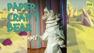 Медведь из бумаги 80 см. Сборка. Paper craft. diy. timelapse