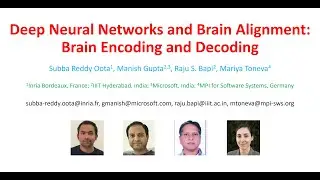 Part-1 of our IJCAI tutorial on deep learning for Brain Encoding and Decoding