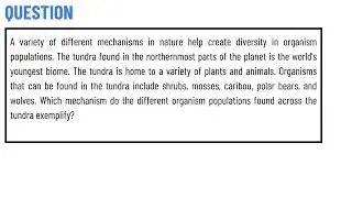 Which mechanism do the different organism populations found across the tundra exemplify?