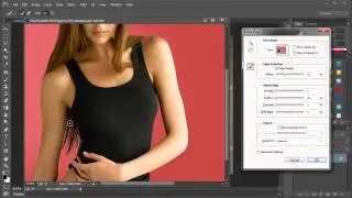 Adobe Photoshop CC - replace  Background - Quick Selection Tool - refine edge tool