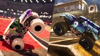 MONSTER JAM 8 GRAVE DIGGER MONSTER TRUCK FREESTYLE SHOW | Steel Titans 1 & 2