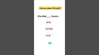 Can you pass this English Grammar Quiz? 