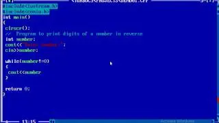 C++ program to display number In Reverse