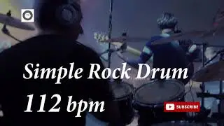 Simple Rock Drum Groove - 112 bpm - HQ