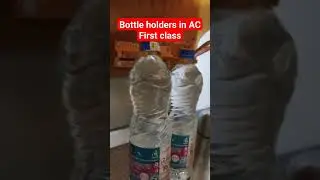 Innovative bottle holders in AC first class Indian train 