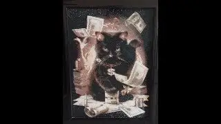 Алмазная вышивка - набор "Кот с деньгами"