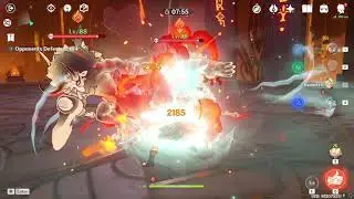 Genshin Impact - Lvl90 C0 Kazuha Nat'l Team as Sub-DPS - Lvl70 FreedomSworn, Lvl1 Talents