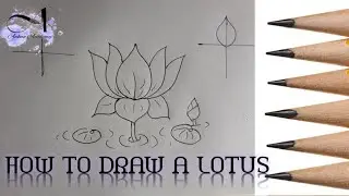 How to draw a lotus flower || পদ্ম ফুল আঁকার সহজ পদ্ধতি